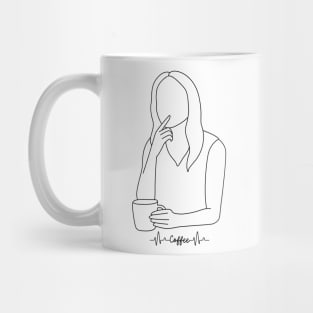 aesthetics outline art illustration girls Mug